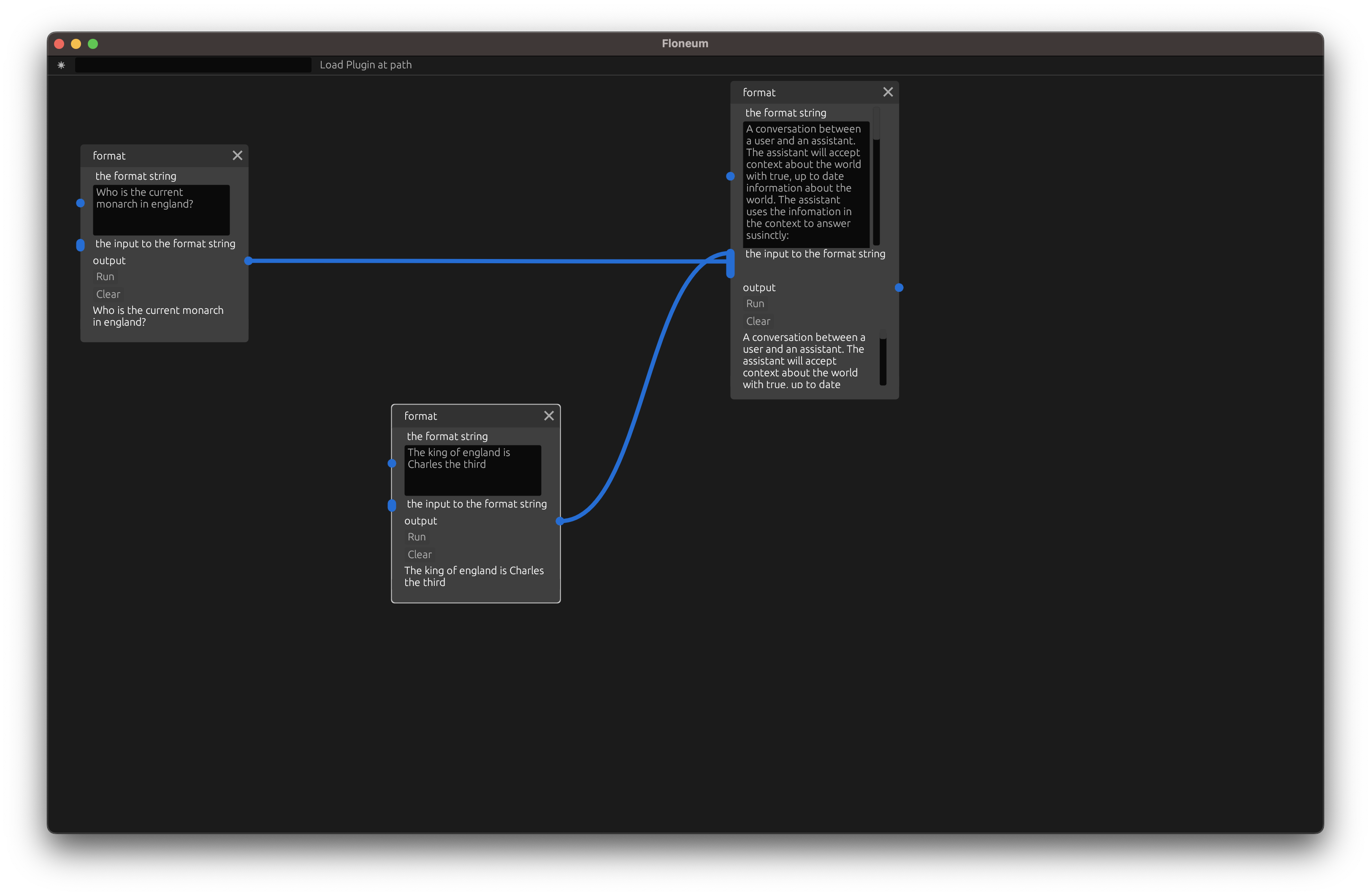 Floneum with question and context nodes