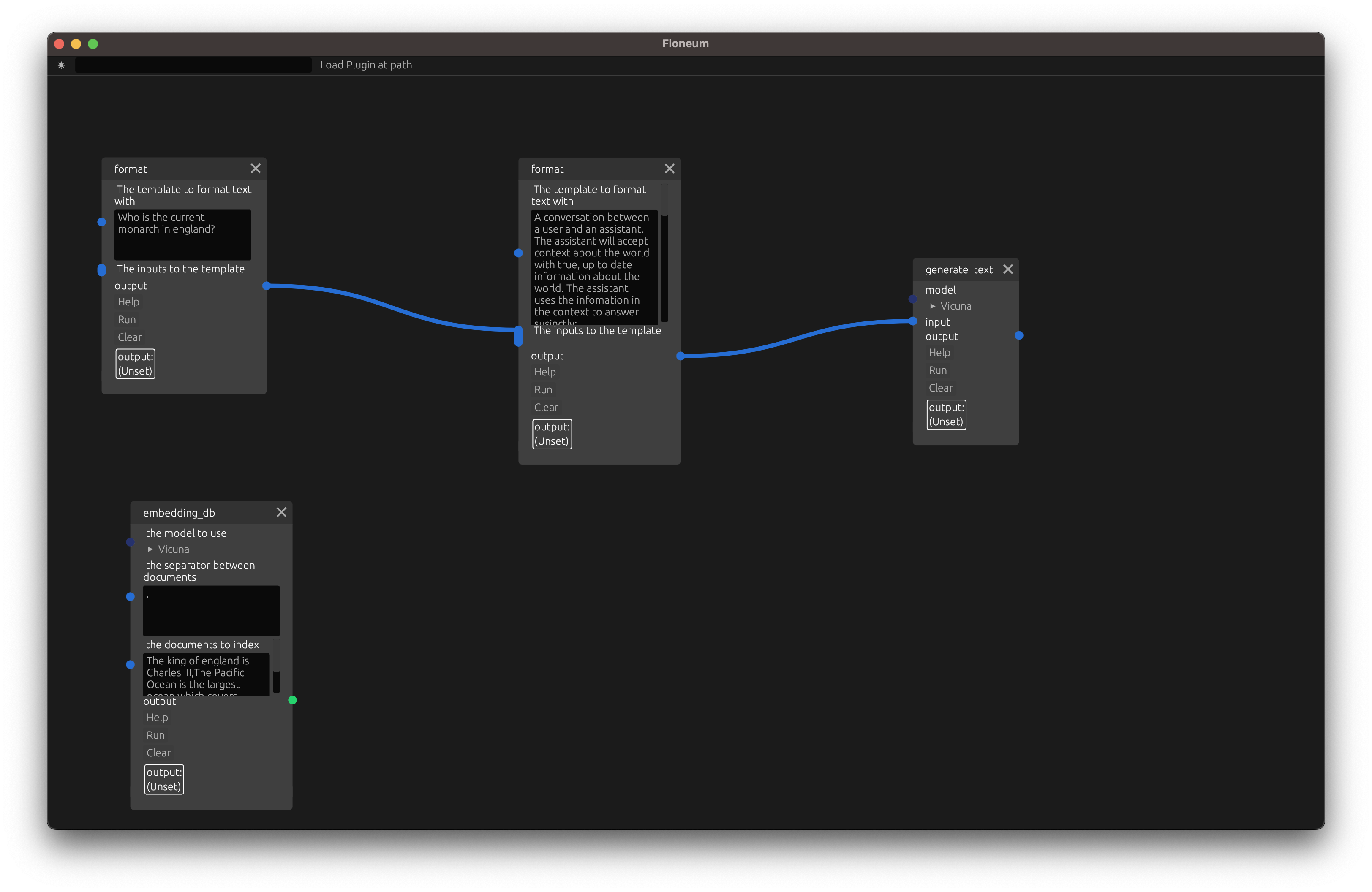 Floneum with embedding db node