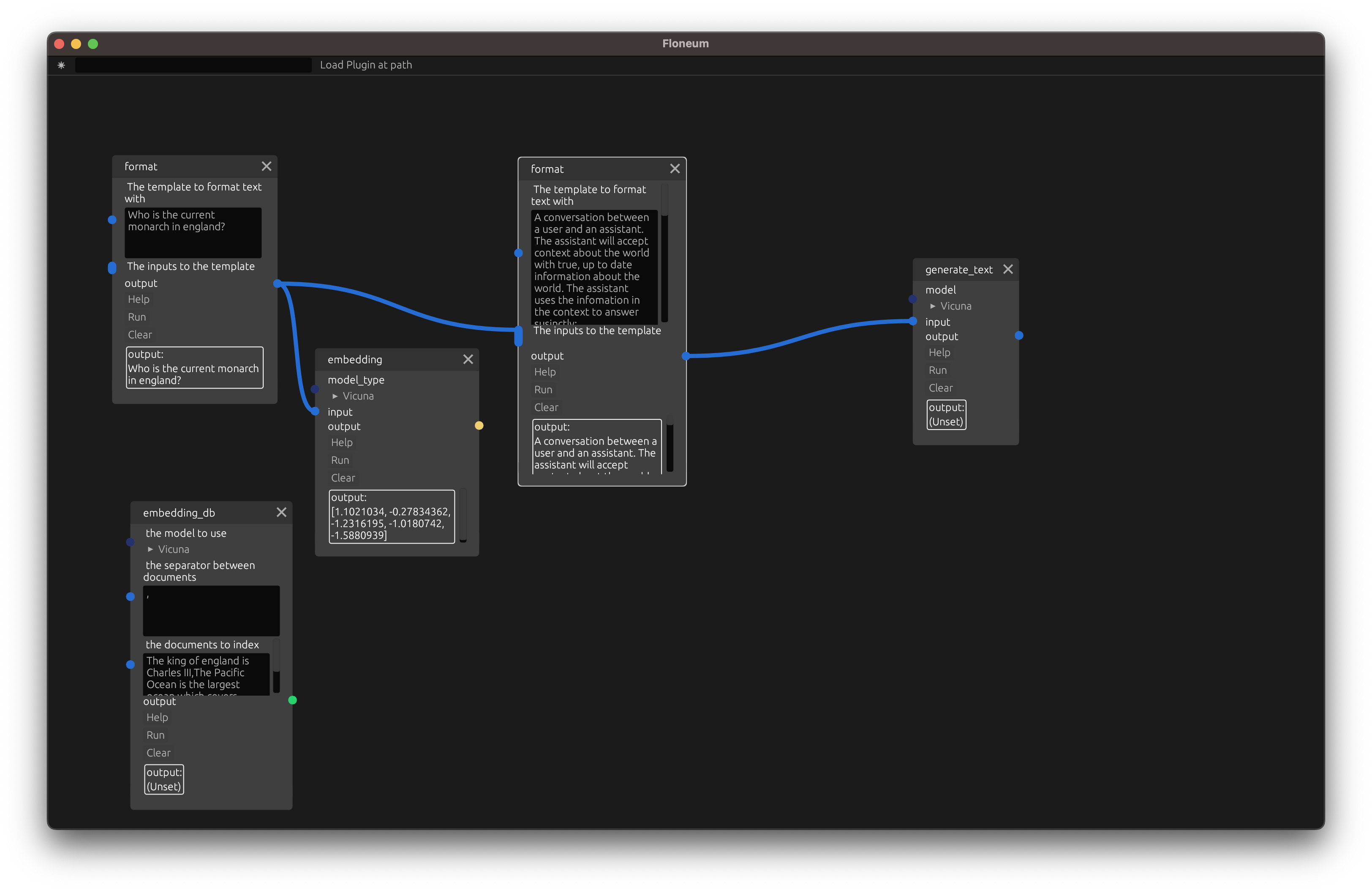 Floneum with query embedding node