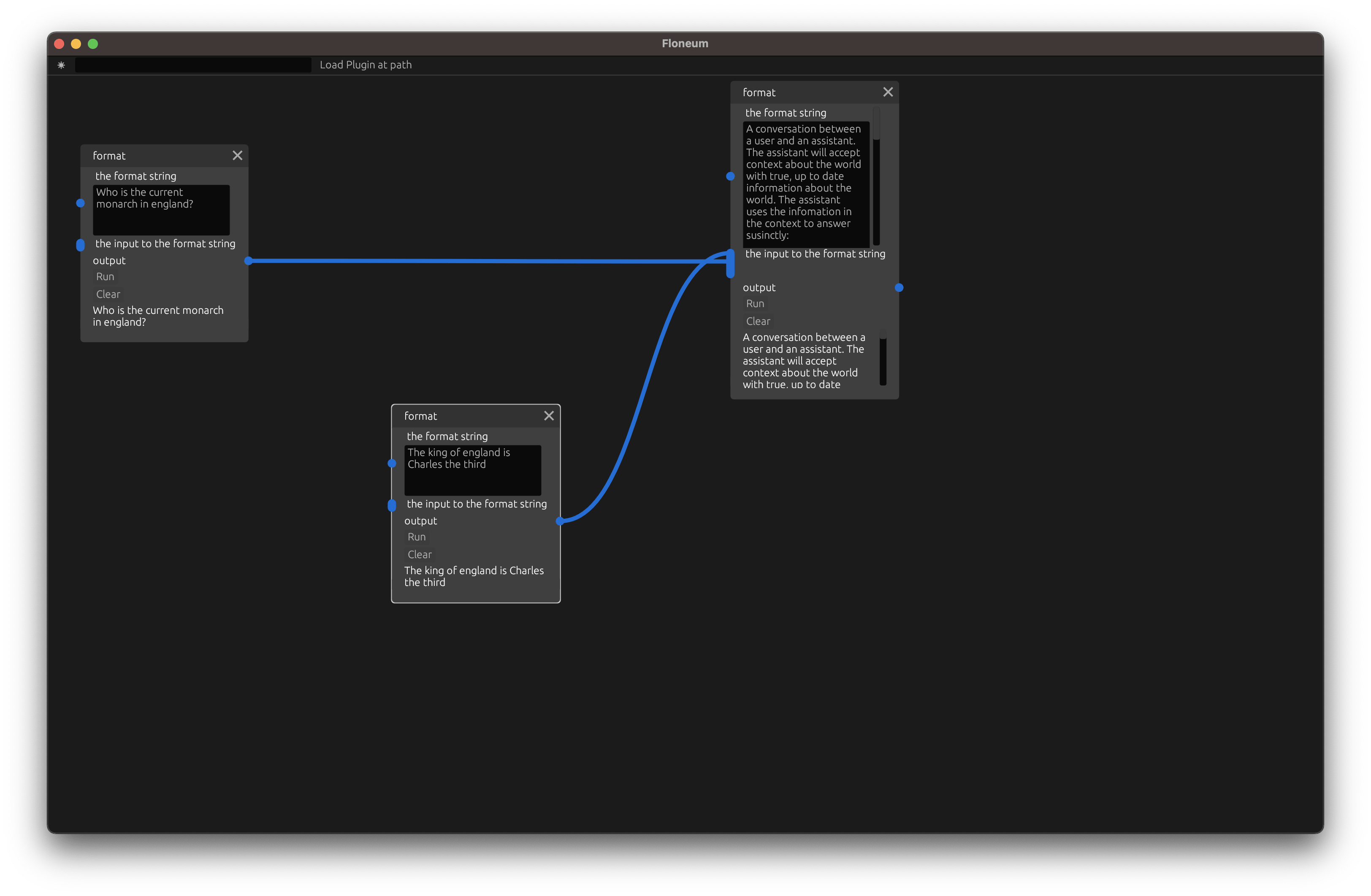 Floneum with question and context nodes