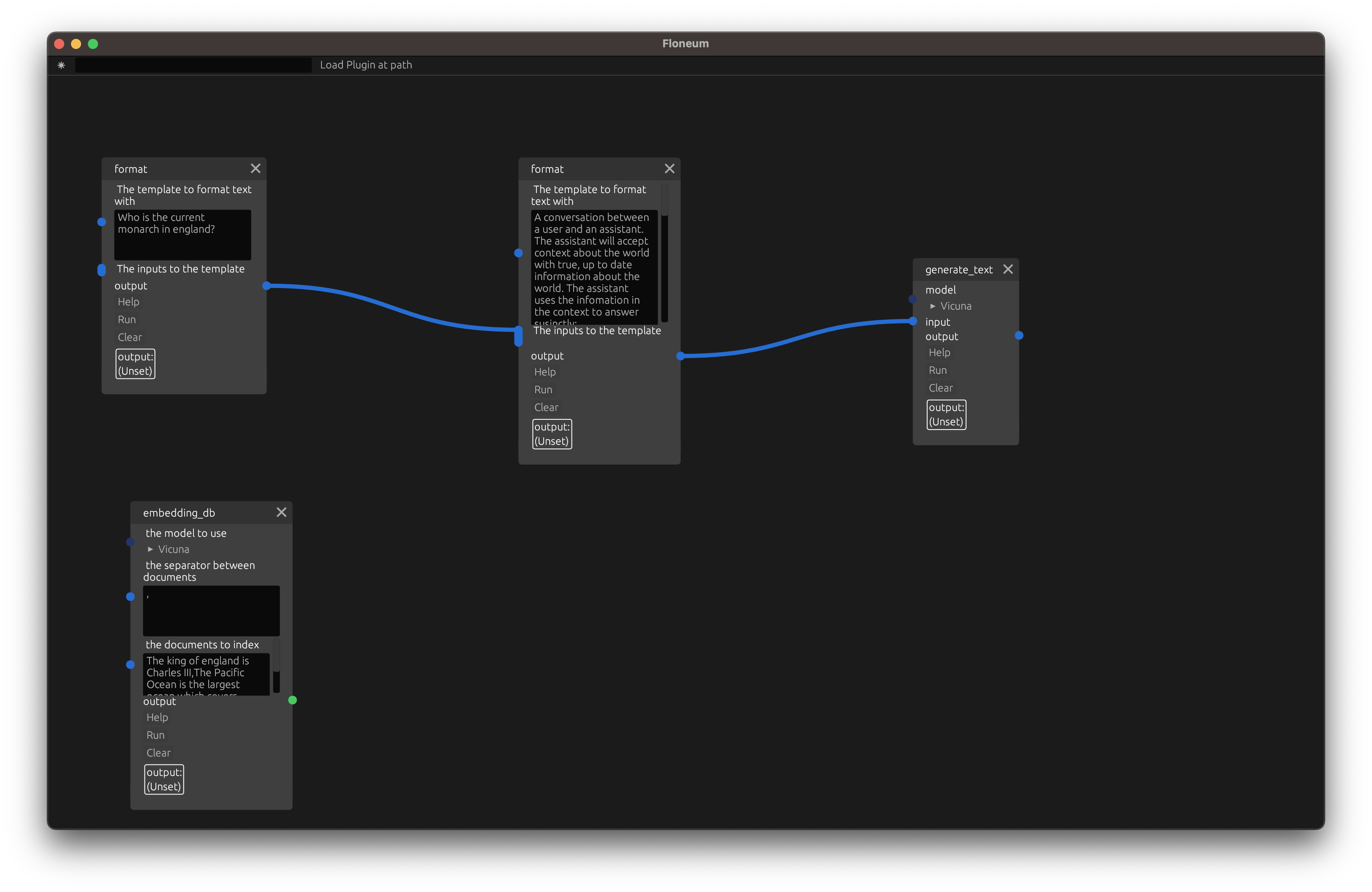 Floneum with embedding db node