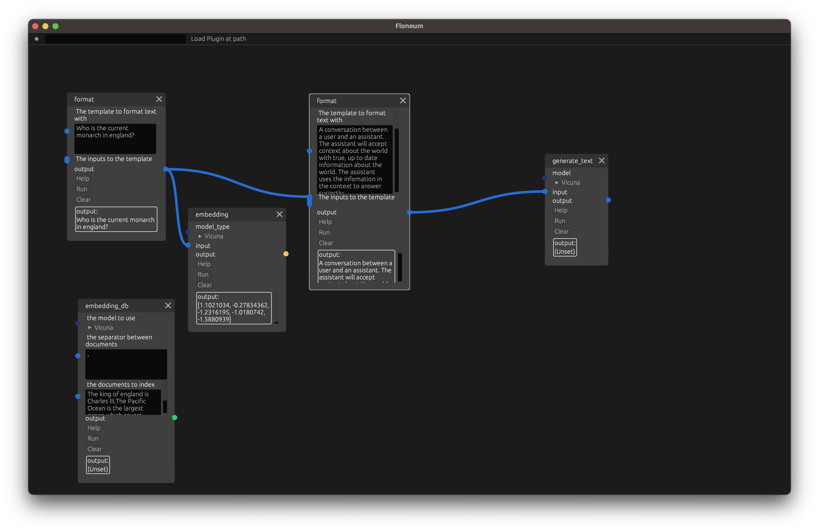 Floneum with query embedding node